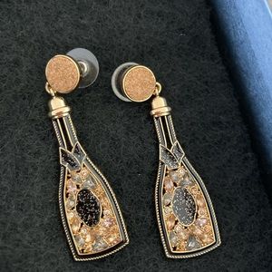 Champagne bottle earrings